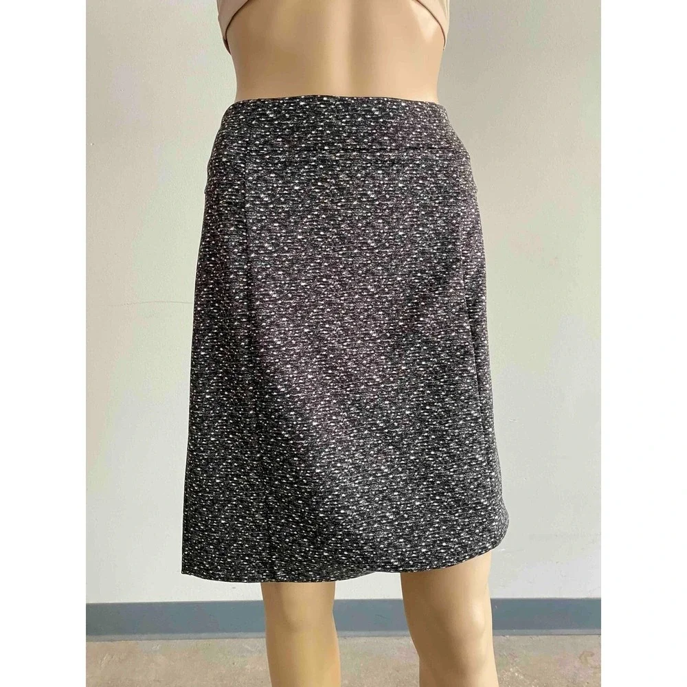 Michael Kors Black White Speckled Tweed Look Pencil Skirt Medium‎
